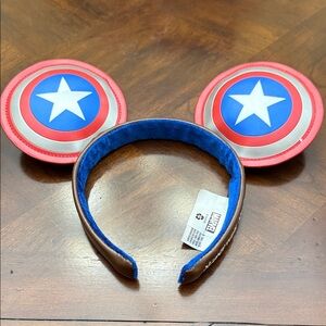 Disney Captain America Shield Ears Headband - Red, Blue, White